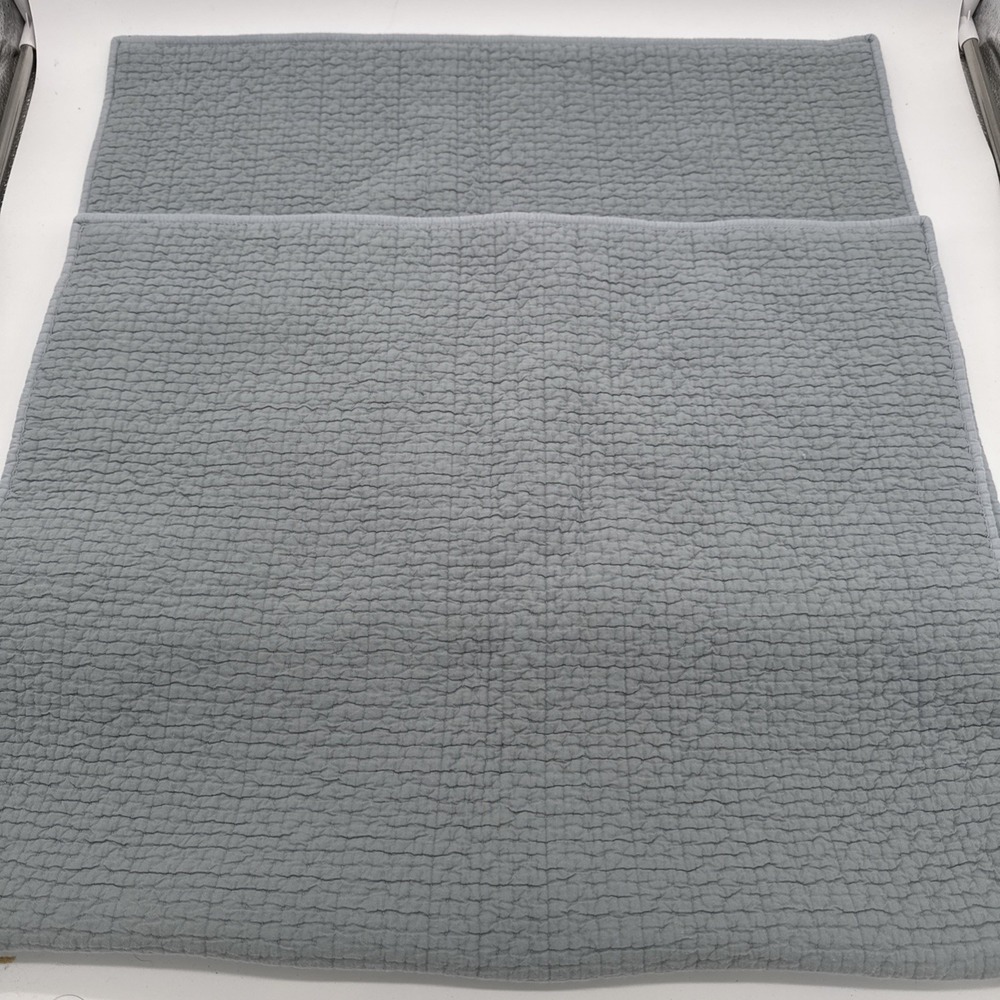 Pottery Barn Silver Sky Pillow Covers Blush Blue Zip Close 25" X 20" Set 2